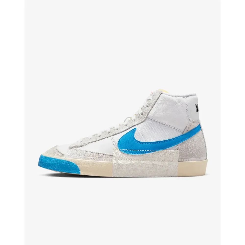 Nike Blazer Mid Pro Club DQ7673-102 Men's White/Beach/Blue Sneaker Shoes C642 - Picture 3 of 11